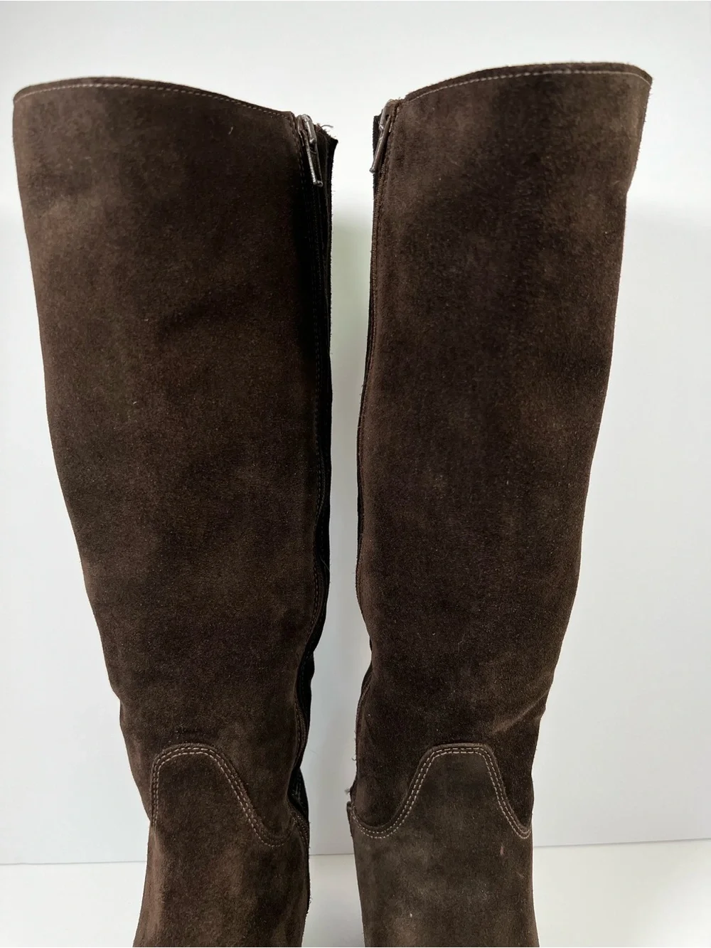 La Canadienne Polly Boots Women's 7.5 Brown Suede Knee High Waterproof Block
